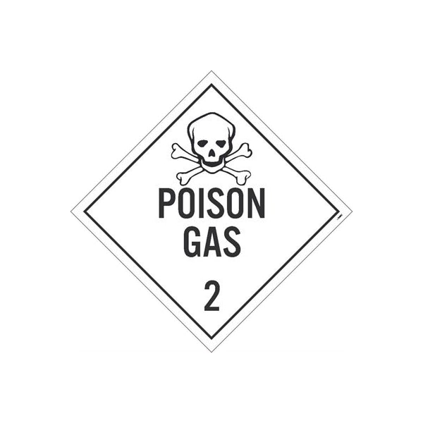 Nmc Poison Gas 2 Dot Placard Sign, Material: Unrippable Vinyl DL132UV - main